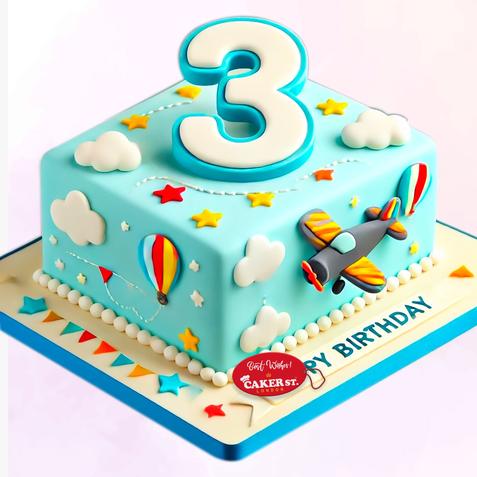 Sky Adventure 3rd Birthday Cake For Boys