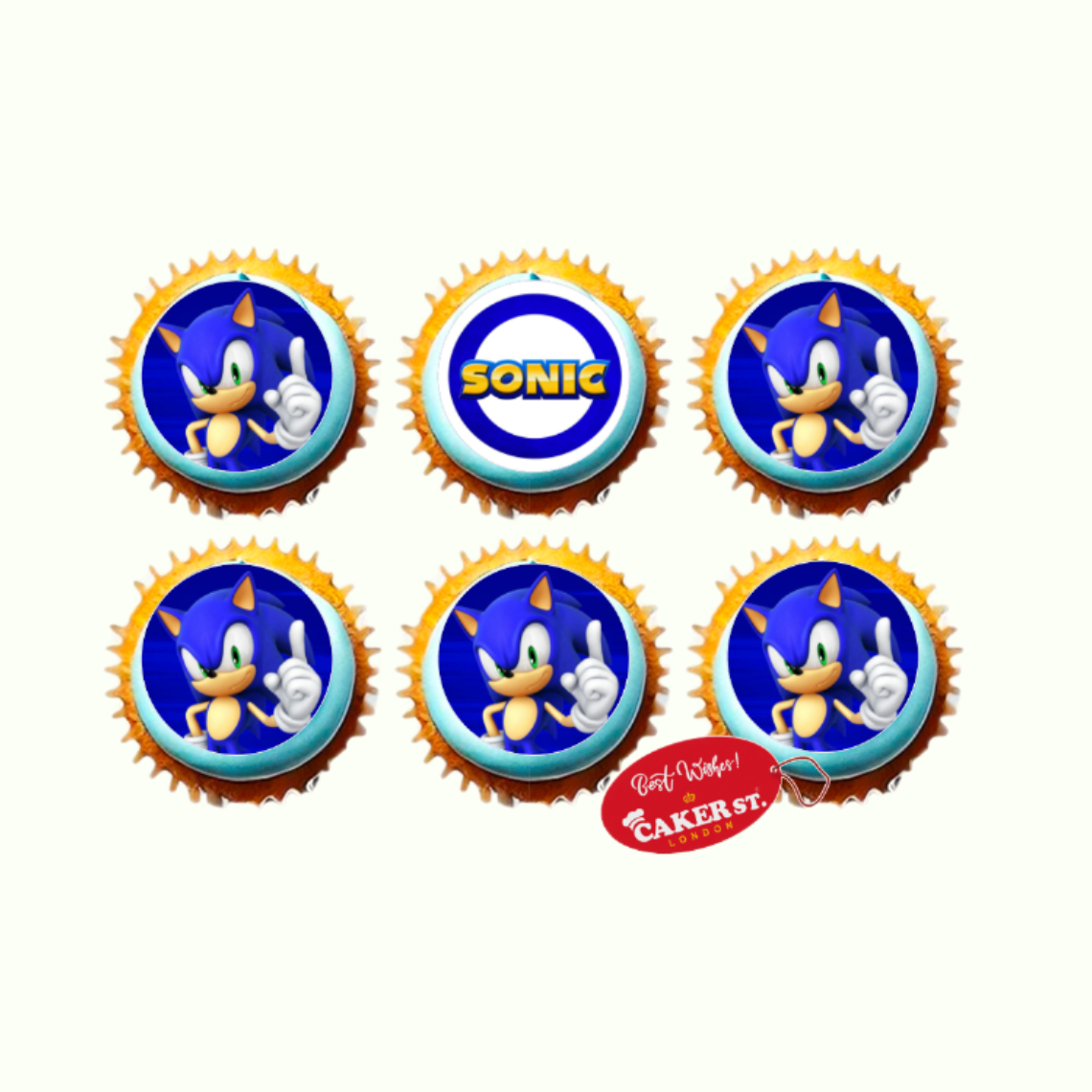 Sonic Hedgehog Themed Cupcakes