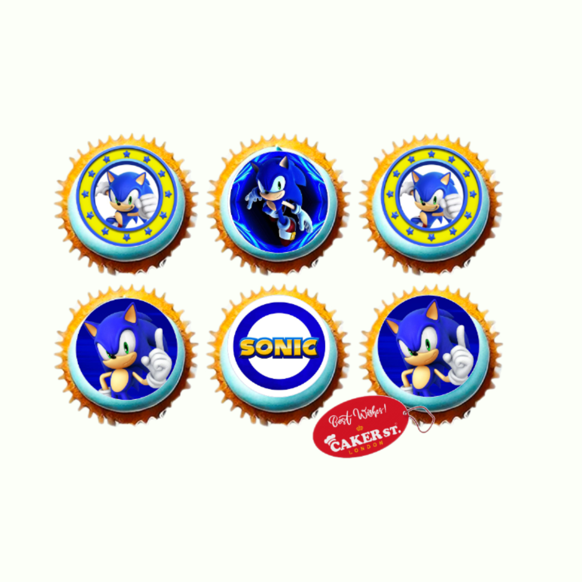 Sonic Hedgehog Themed Cupcakes