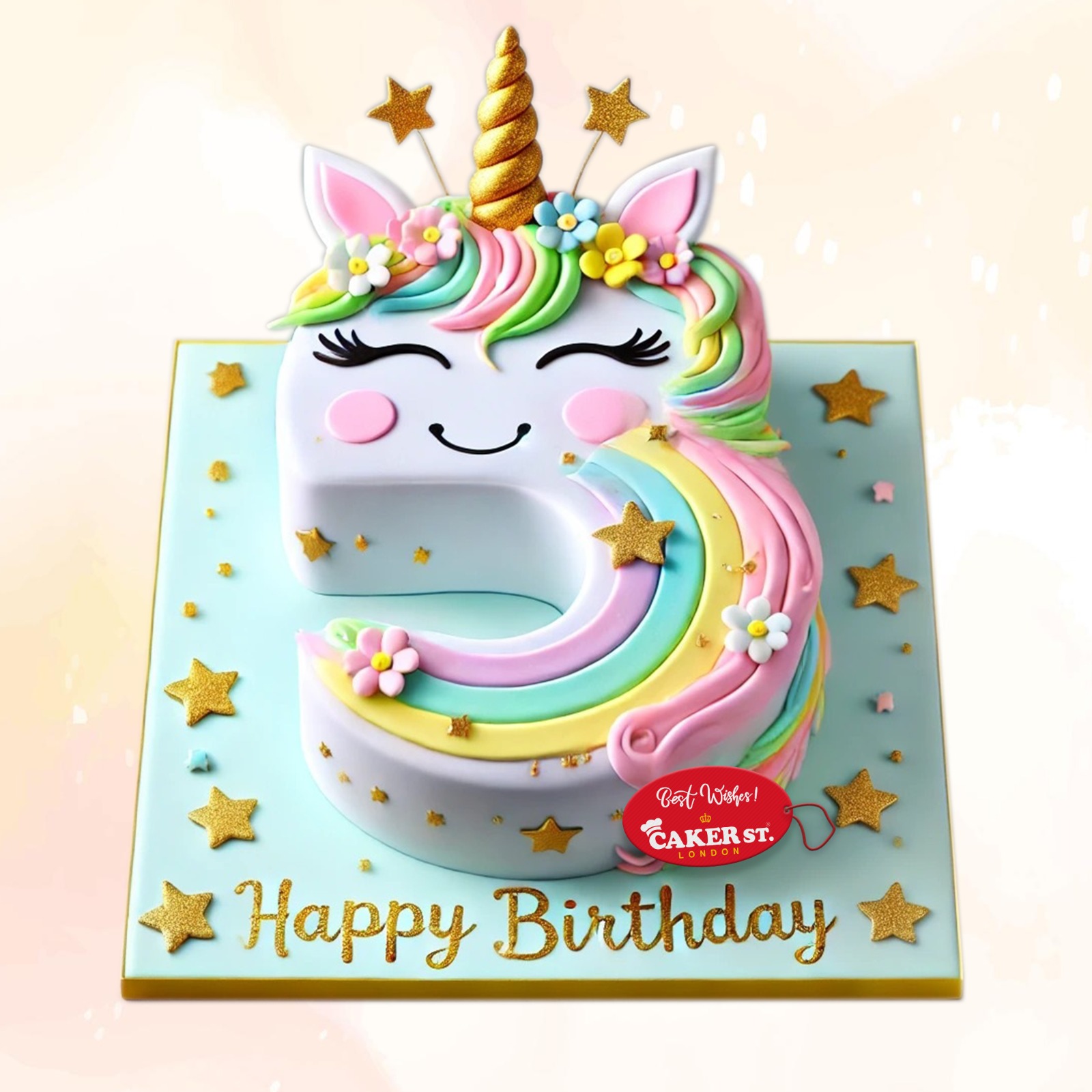 Unicorn 5th Birthday Cake For Girls 